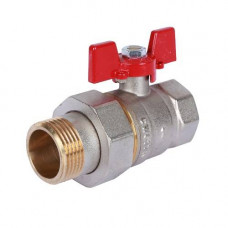 Кран шаровой полнопроходной ROMMER RBV-0005 (ВР/НР-американка, PN40, t130°C, ручка-бабочка)